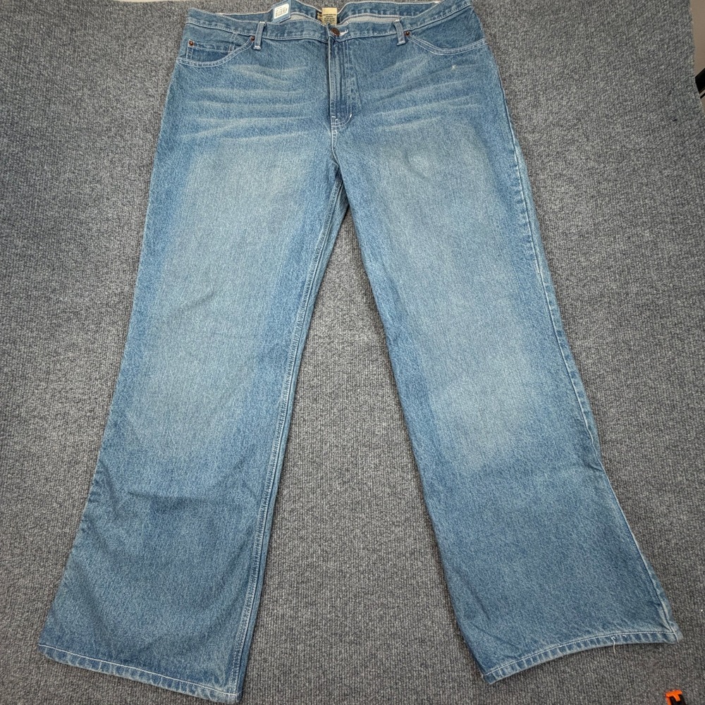 Steve & Barrys Boot Cut Jeans Men 42x32 Blue Red Star Y2K Wide Leg Baggy NEW NOS